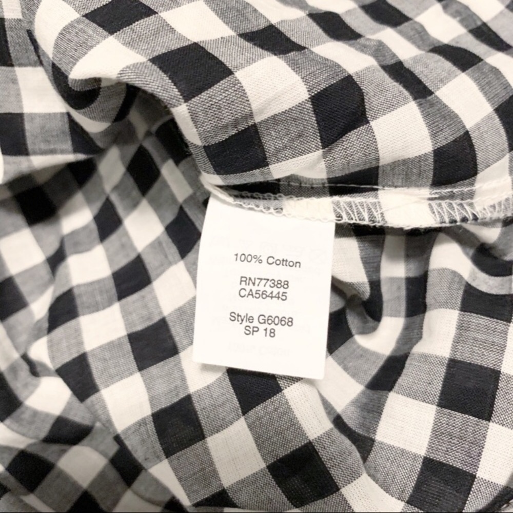J. crew black checkered button down tie shirt NWT - Picture 2 of 4